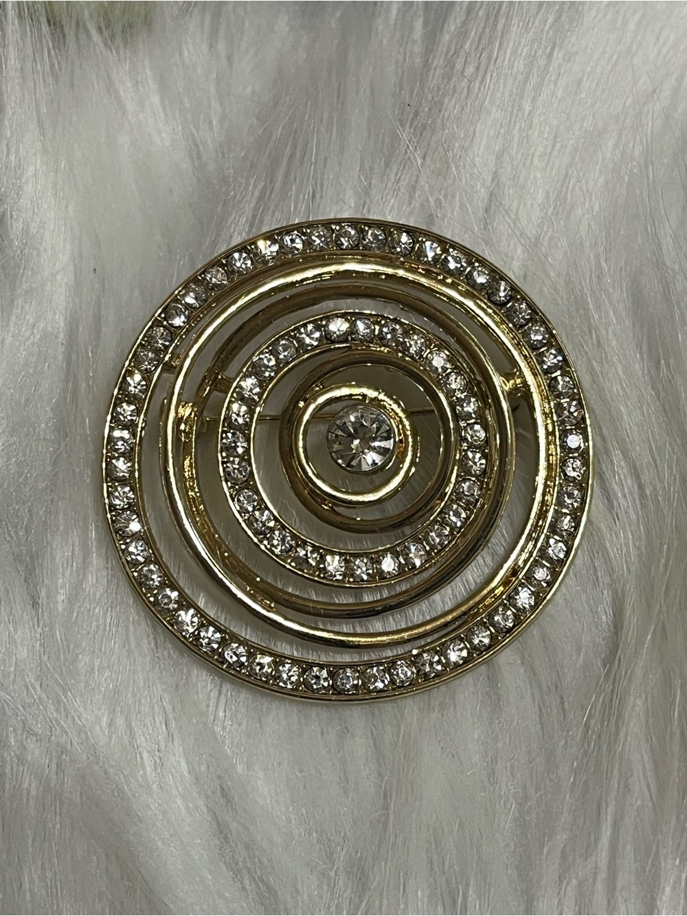 Swirl Rhinestone Brooch - Picture 3 of 8